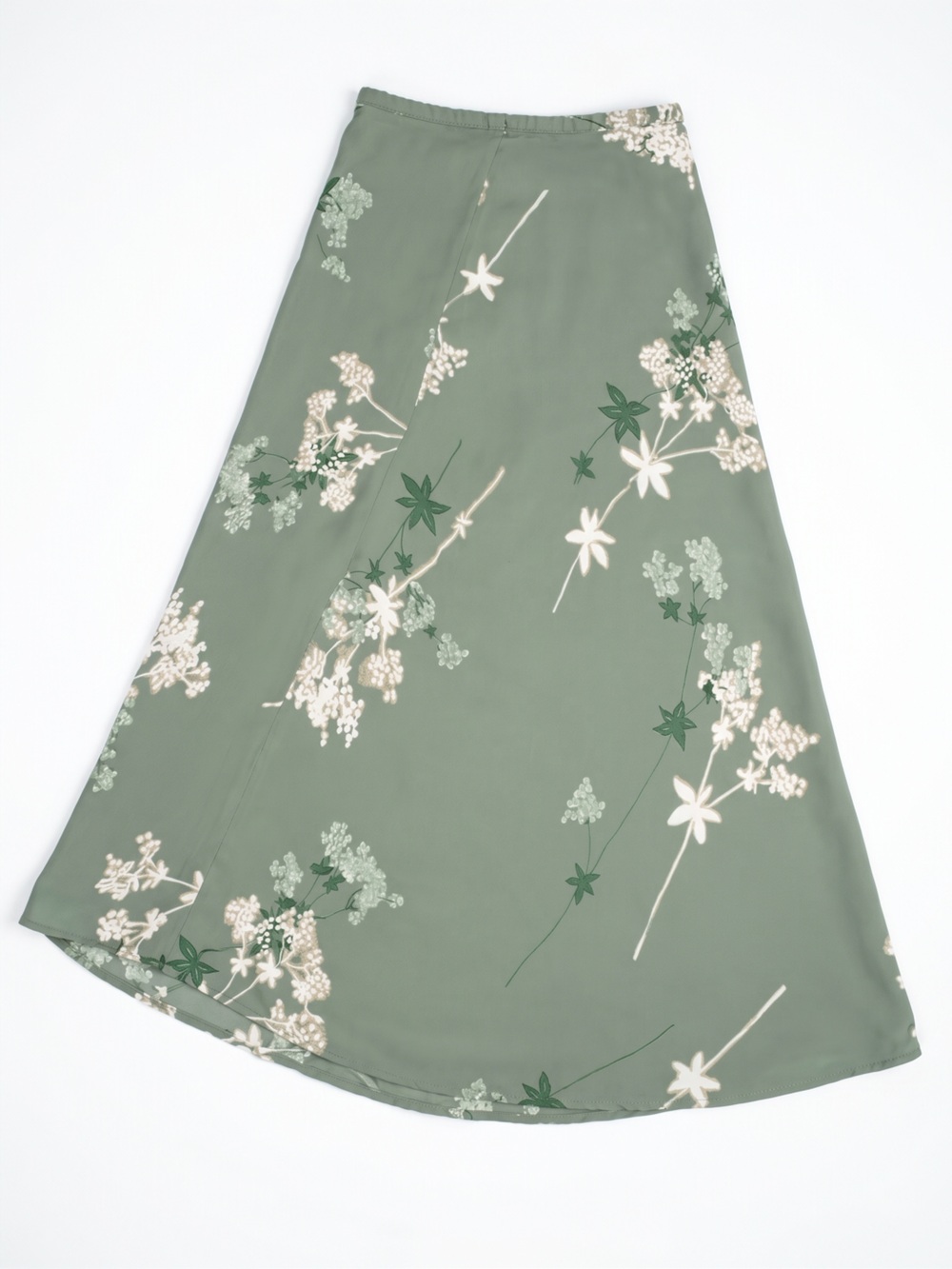 Karen Kane Sage Green Floral Midi Skirt